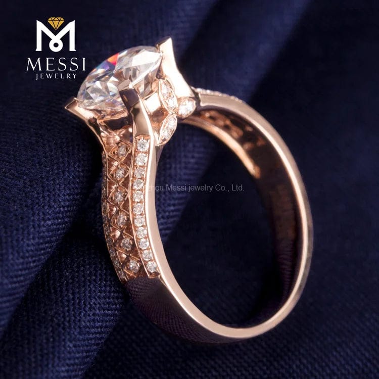 20 / 14k rose gold Messi Jewelry 18k rose gold moissanite diamond ring jewelry gift for mother