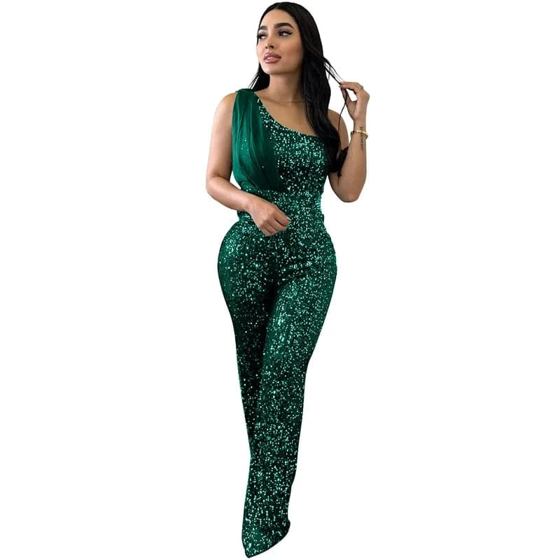 2024 new arrivals luxury women clothing sequin christmas evening party romper jumpsuit women bow boutique apparel clothes