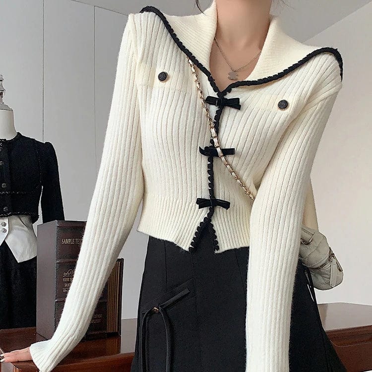 2024 Spring New arrival Ladies crew neck bow jumper long sleeve  sweater shirt women sweater jumper