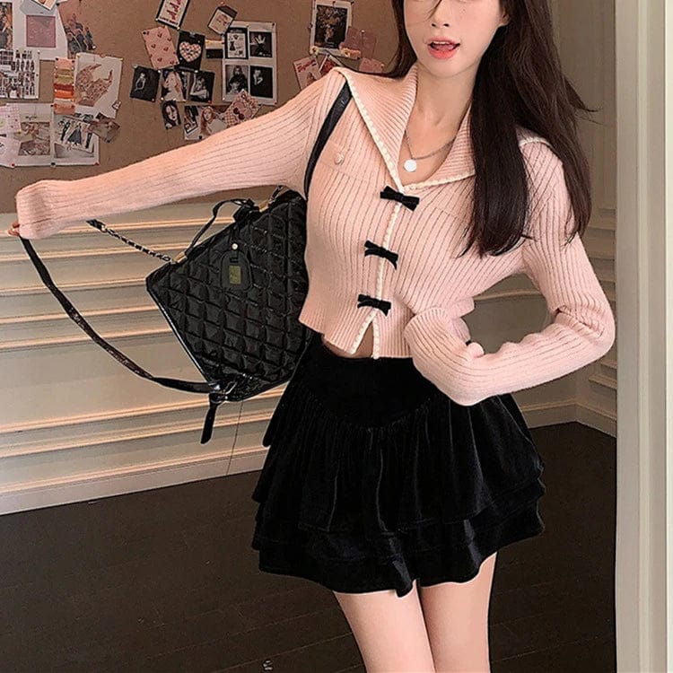 2024 Spring New arrival Ladies crew neck bow jumper long sleeve  sweater shirt women sweater jumper