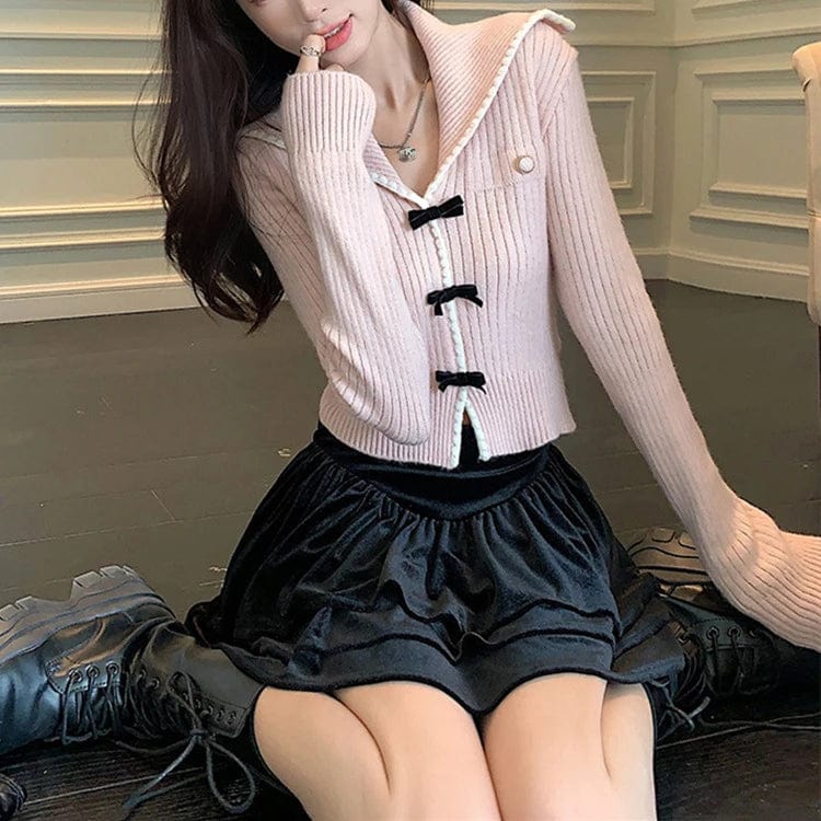 2024 Spring New arrival Ladies crew neck bow jumper long sleeve  sweater shirt women sweater jumper