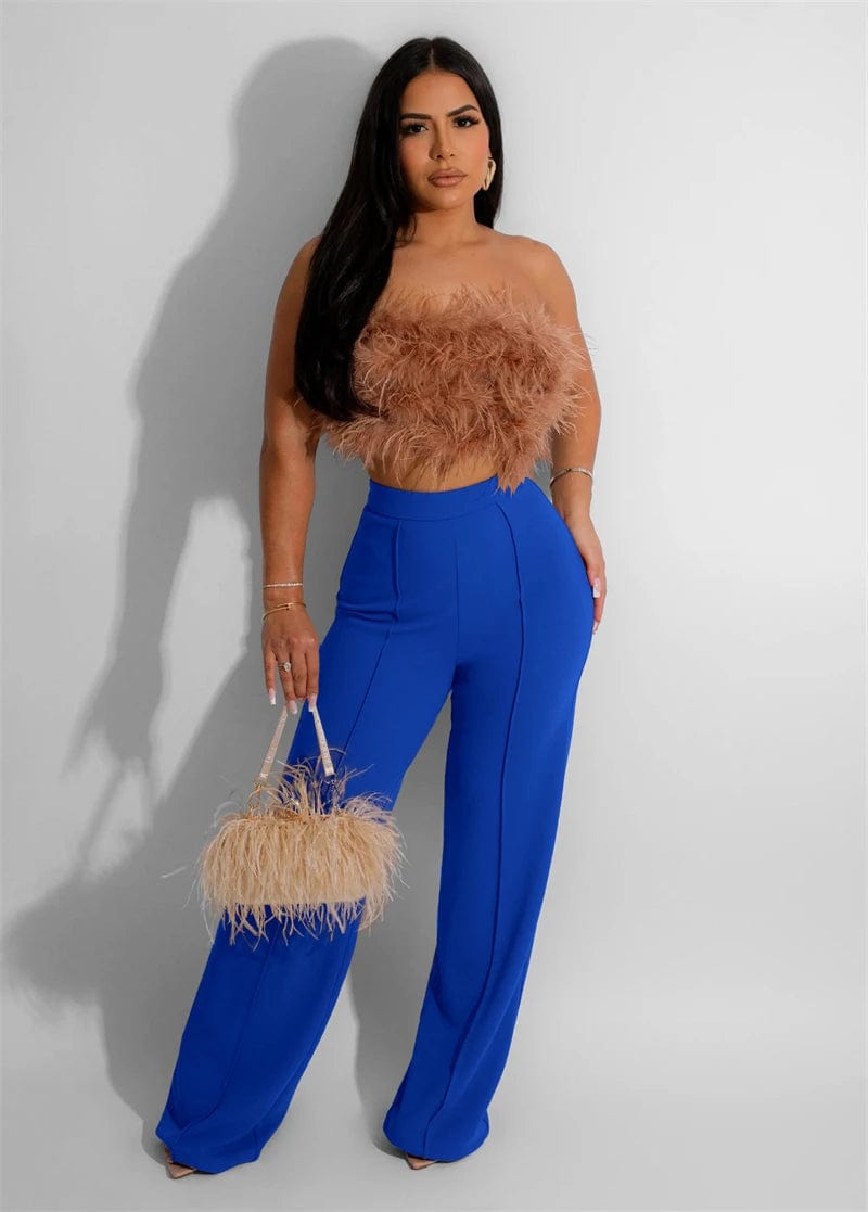 2024 spring new arrivals cheap office ladies women high waist straight zipper up nylon pants formal trousers with back zipper