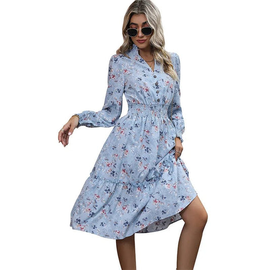 2024 Spring New Fashion Elegant Women's Commuter Dresses Long Sleeve Floral Corset Dresses