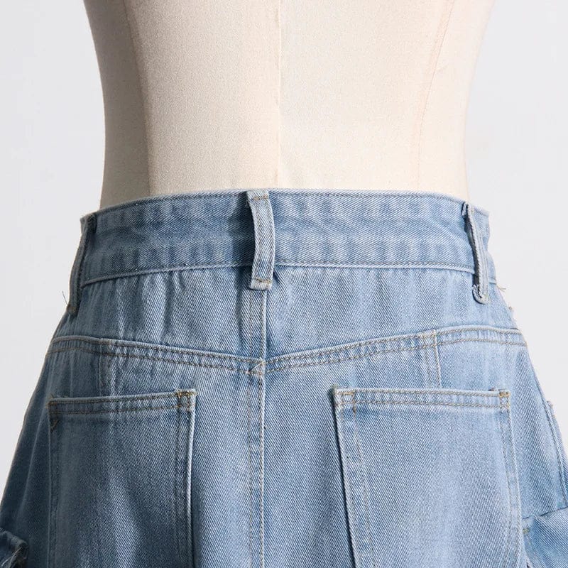 2024 spring S-XL boutique fashion ladies popular midi denim jeans cargo women's skirts