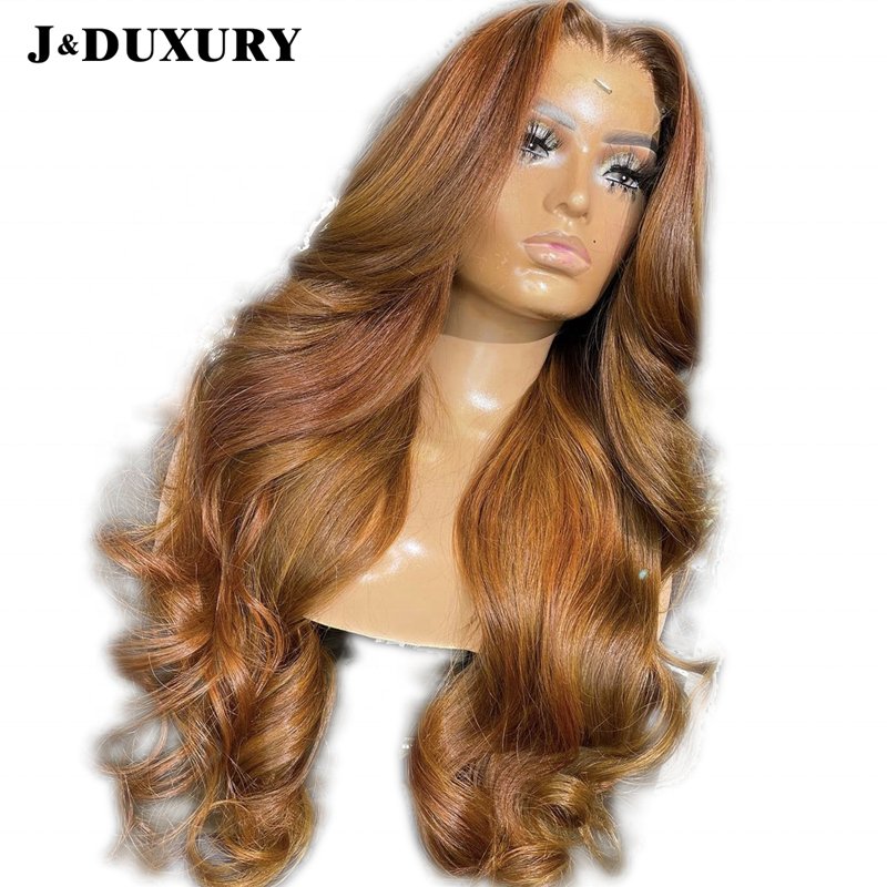 #27 honey blonde colored body wave human hair wigs 360 full lace highlight wigs for black women 200 density hd lace wig - SN Wigs & More