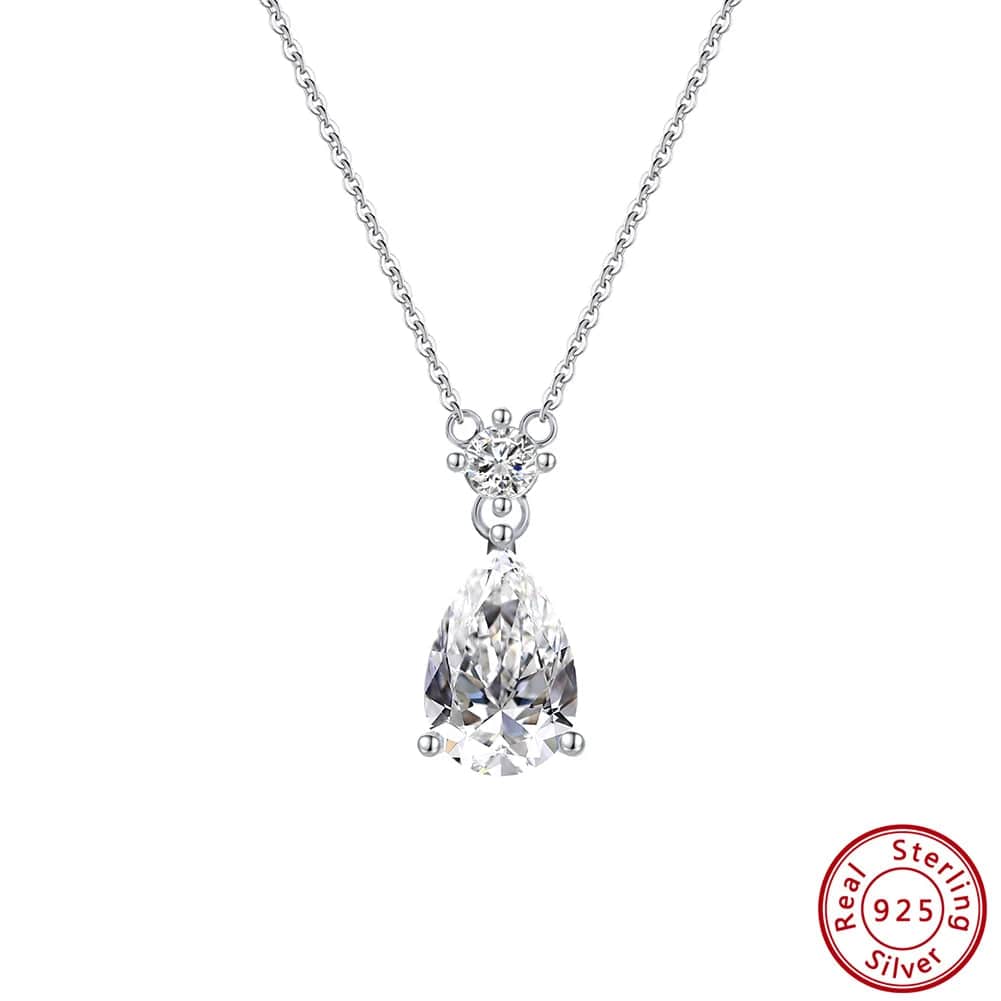 40+5cm / LZN03-P RINNTIN 2023 LZN01 Fashion Lab Grown Diamond Necklace For Women Sterling Silver 925 Initial Necklace Zircon Pendant Jewelry Bulk