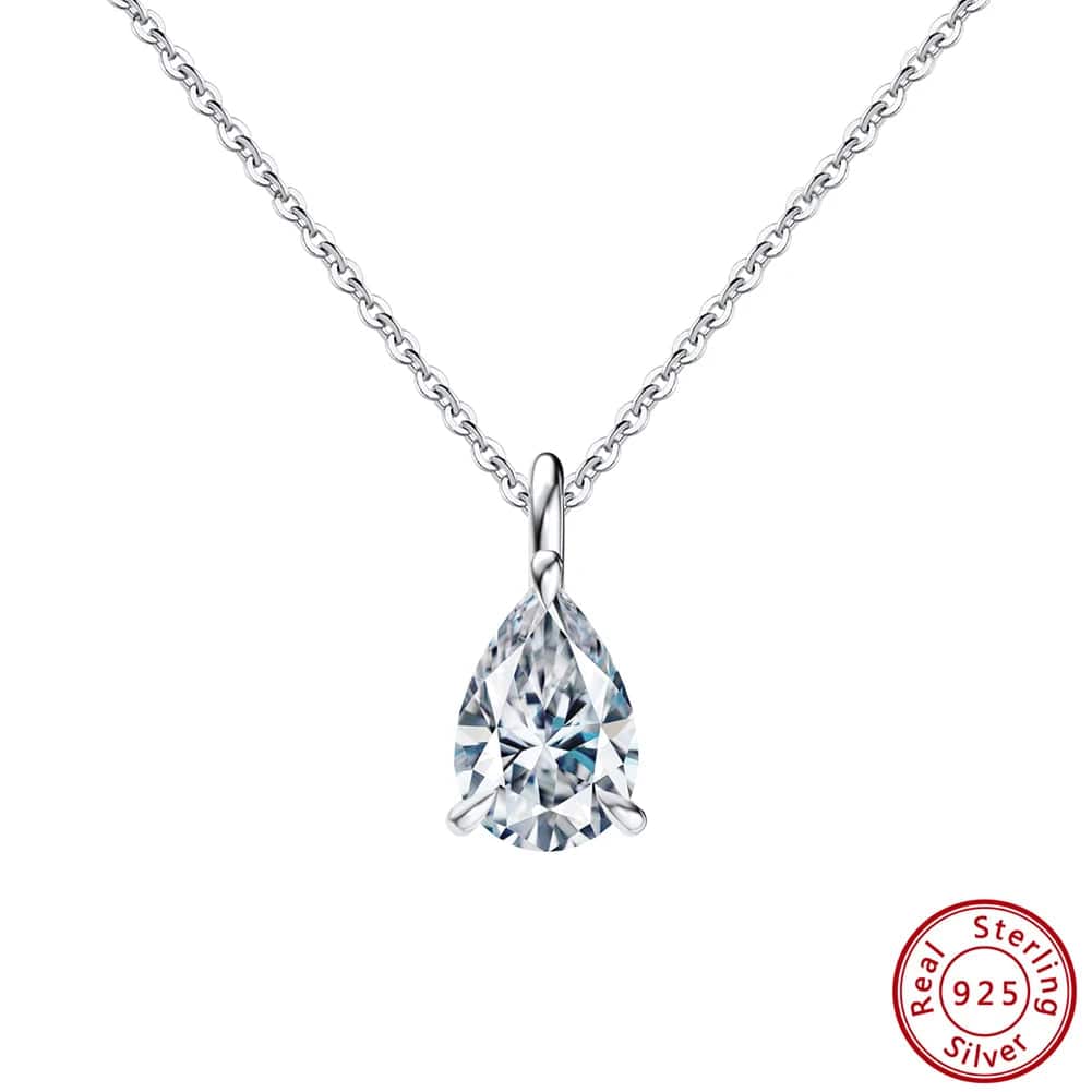 45cm / SLZN04-P RINNTIN 2023 LZN01 Fashion Lab Grown Diamond Necklace For Women Sterling Silver 925 Initial Necklace Zircon Pendant Jewelry Bulk