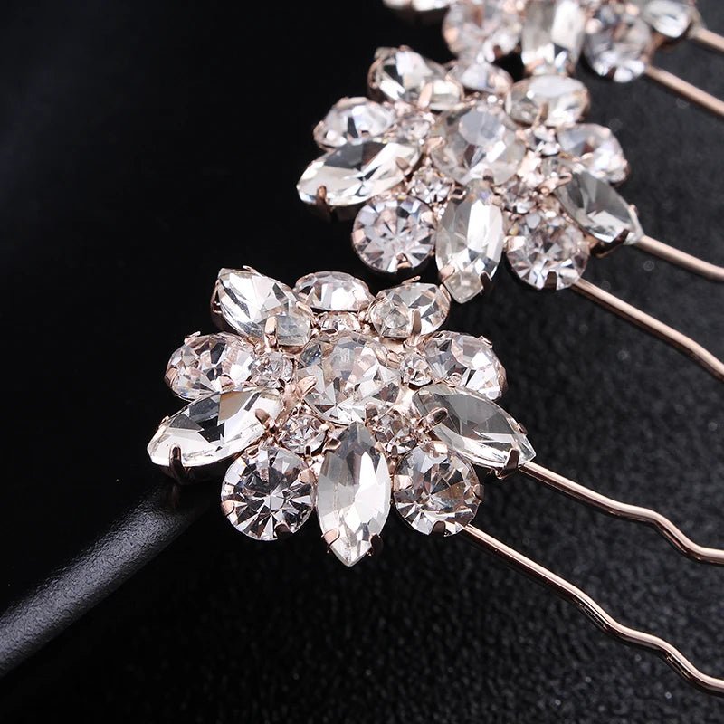 ( 4PCS/PACK ) Handmade Hair Pin Women Jewelry Hair Accessories Flower Shaped Wedding Bride Hair Pin - SN Wigs & More