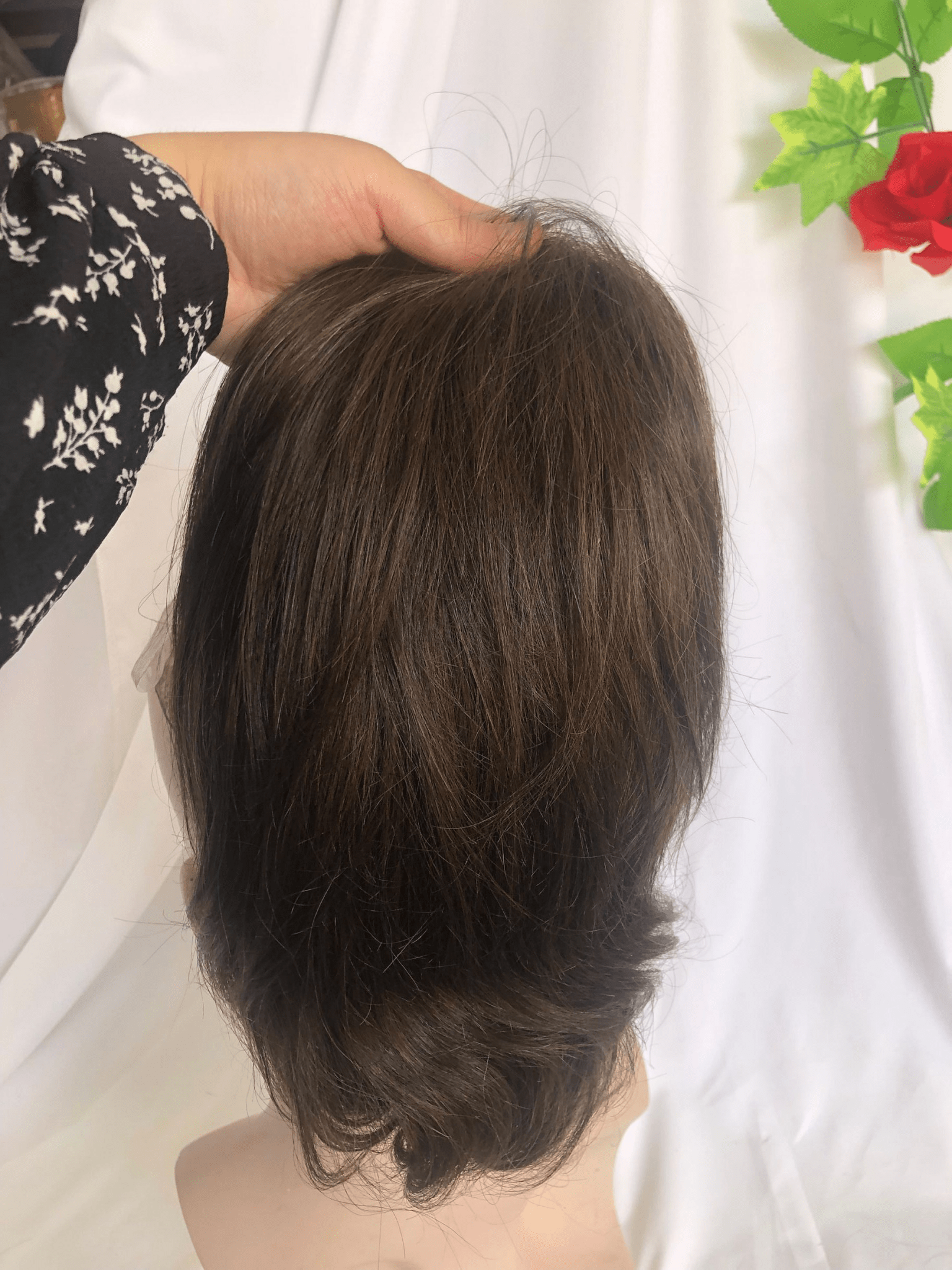 #6 Toupee Swiss Lace with PU Cambodian Hair Mens Toupee Brown Color 100% Human Hair Man Toupee Hair System - SN Wigs & More