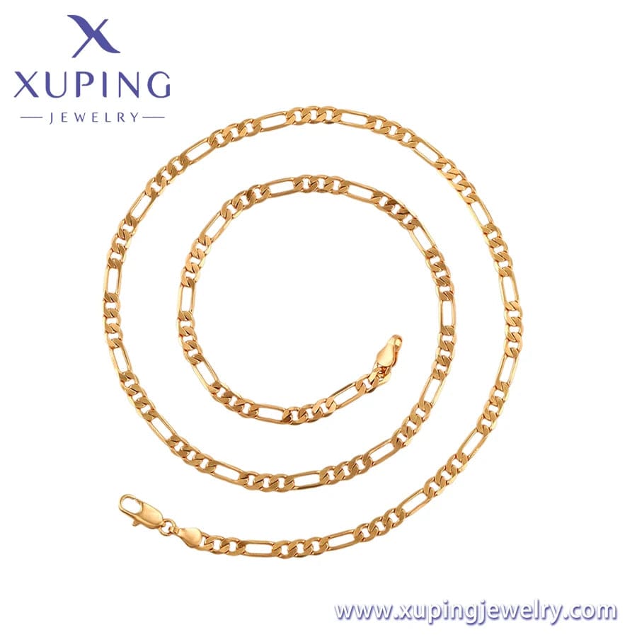 600*3.5 mm(±2cm) / 18K gold color A00856802 Xuping jewelry Hip hop fashion high-end 18K gold neutral versatile environmental protection copper chain necklace