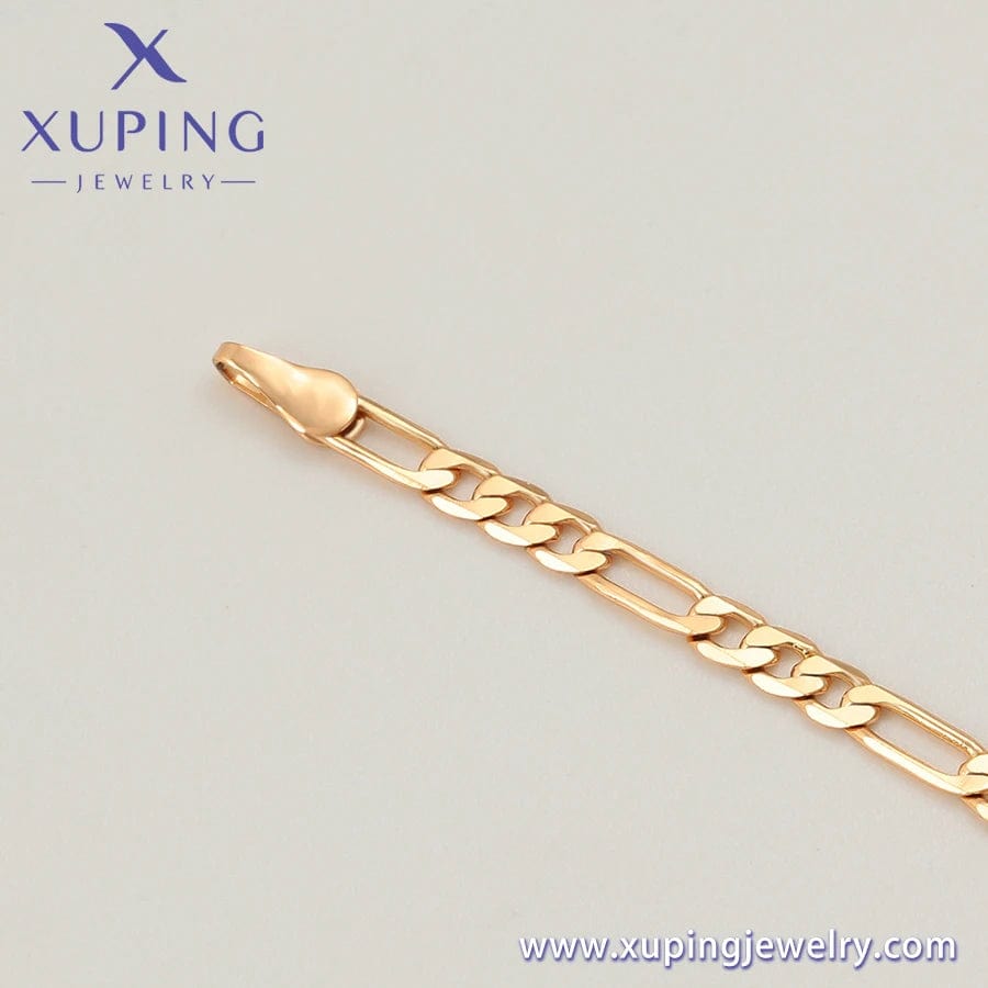 600*3.5 mm(±2cm) / 18K gold color A00856802 Xuping jewelry Hip hop fashion high-end 18K gold neutral versatile environmental protection copper chain necklace