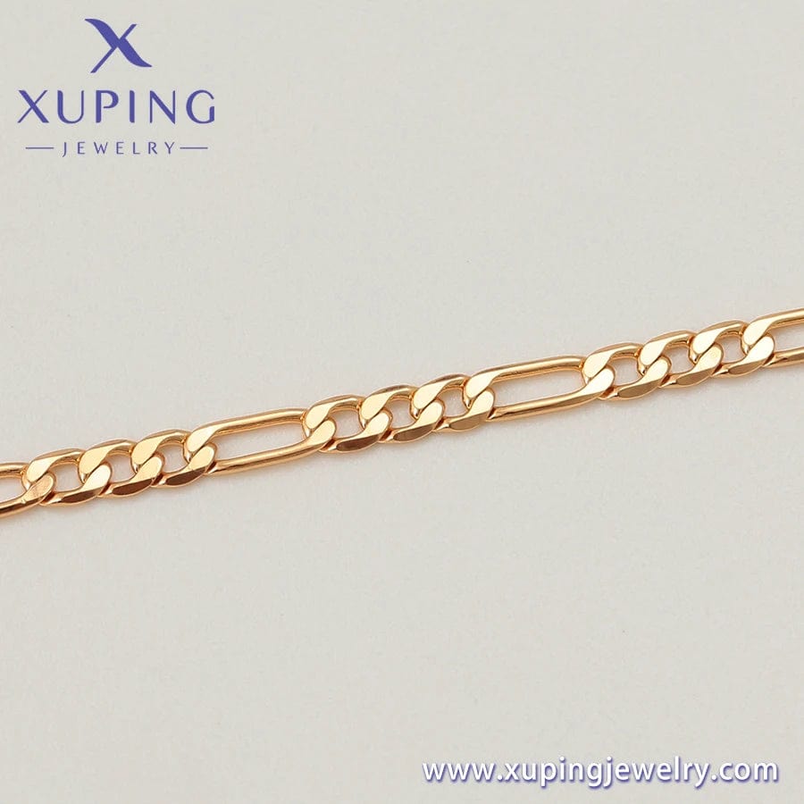 600*3.5 mm(±2cm) / 18K gold color A00856802 Xuping jewelry Hip hop fashion high-end 18K gold neutral versatile environmental protection copper chain necklace