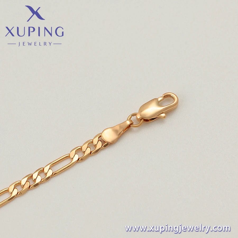 600*3.5 mm(±2cm) / 18K gold color A00856802 Xuping jewelry Hip hop fashion high-end 18K gold neutral versatile environmental protection copper chain necklace