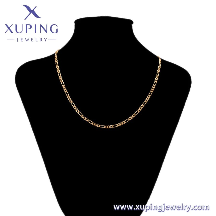 600*3.5 mm(±2cm) / 18K gold color A00856802 Xuping jewelry Hip hop fashion high-end 18K gold neutral versatile environmental protection copper chain necklace