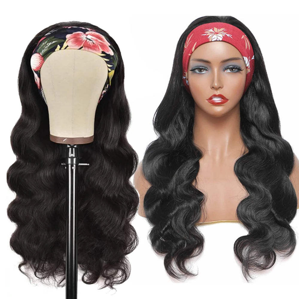 Body Wave Headband Wigs 20 inch Glueless Full Machine Made Brazilian Remy Human Hair Virgin Wigs For Black Women - SN Wigs & More