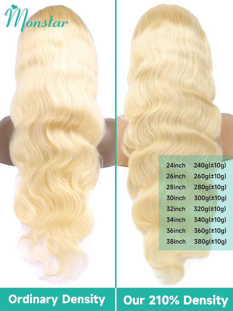 13x4 13x6 360 Transparent 613 Lace Frontal Wig Honey Blonde Color Brazilian Remy Body Wave Lace Front Human Hair Wigs for Women - SN Wigs & More