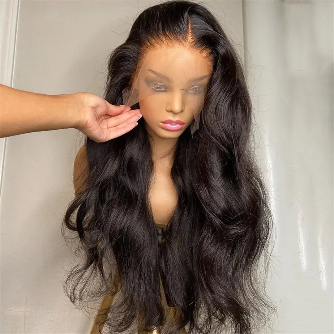 13x4 13X6 Body Wave Transparent Lace Front Wig Bling Hair HD Frontal Wig 180% Density Human Hair 4x4 Lace Closure Wigs For Women - SN Wigs & More