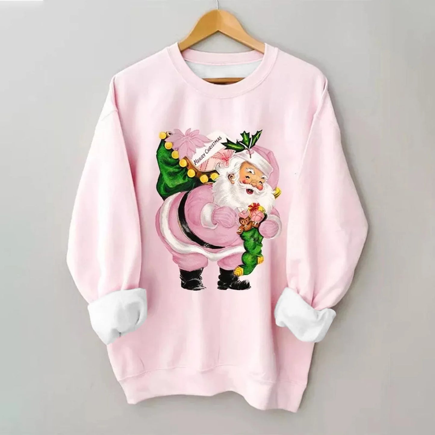 2025 Christmas Women Merry And Bright Print Sweatshirt