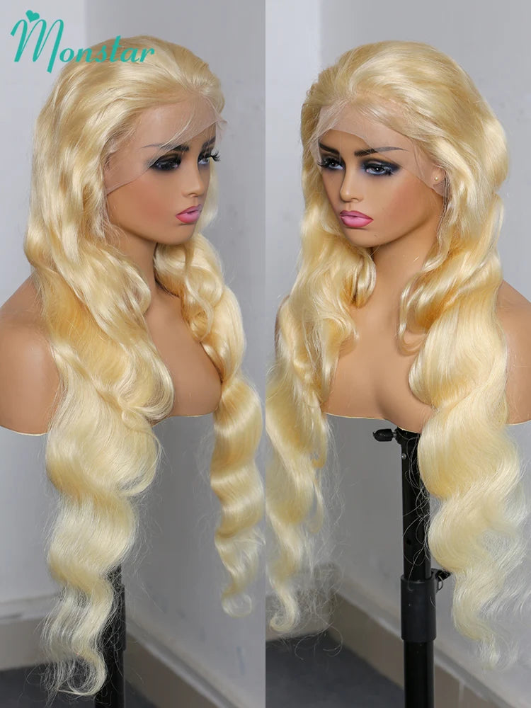 13x4 13x6 360 Transparent 613 Lace Frontal Wig Honey Blonde Color Brazilian Remy Body Wave Lace Front Human Hair Wigs for Women - SN Wigs & More