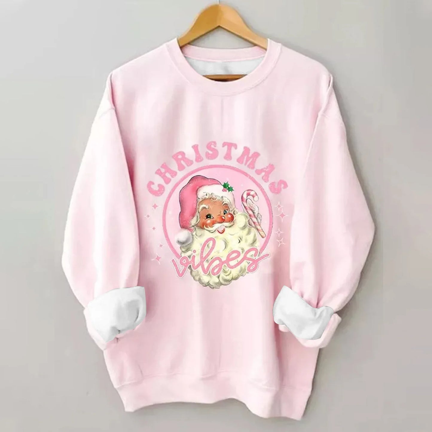 2025 Christmas Women Merry And Bright Print Sweatshirt