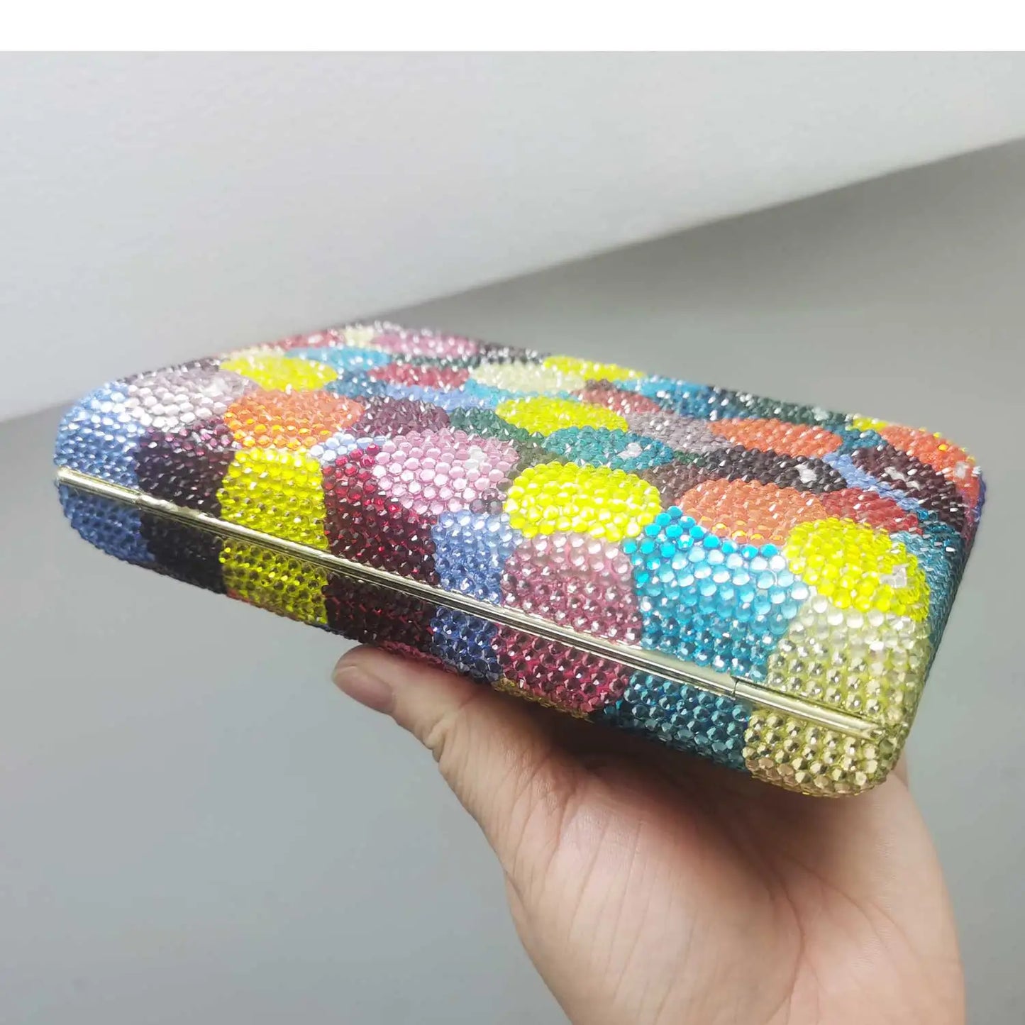 KHNMEET Designer Crystal Handbags Multi color Crystal Banquet Clutch Bags for Women Party Purse Customized Cheaper sm100