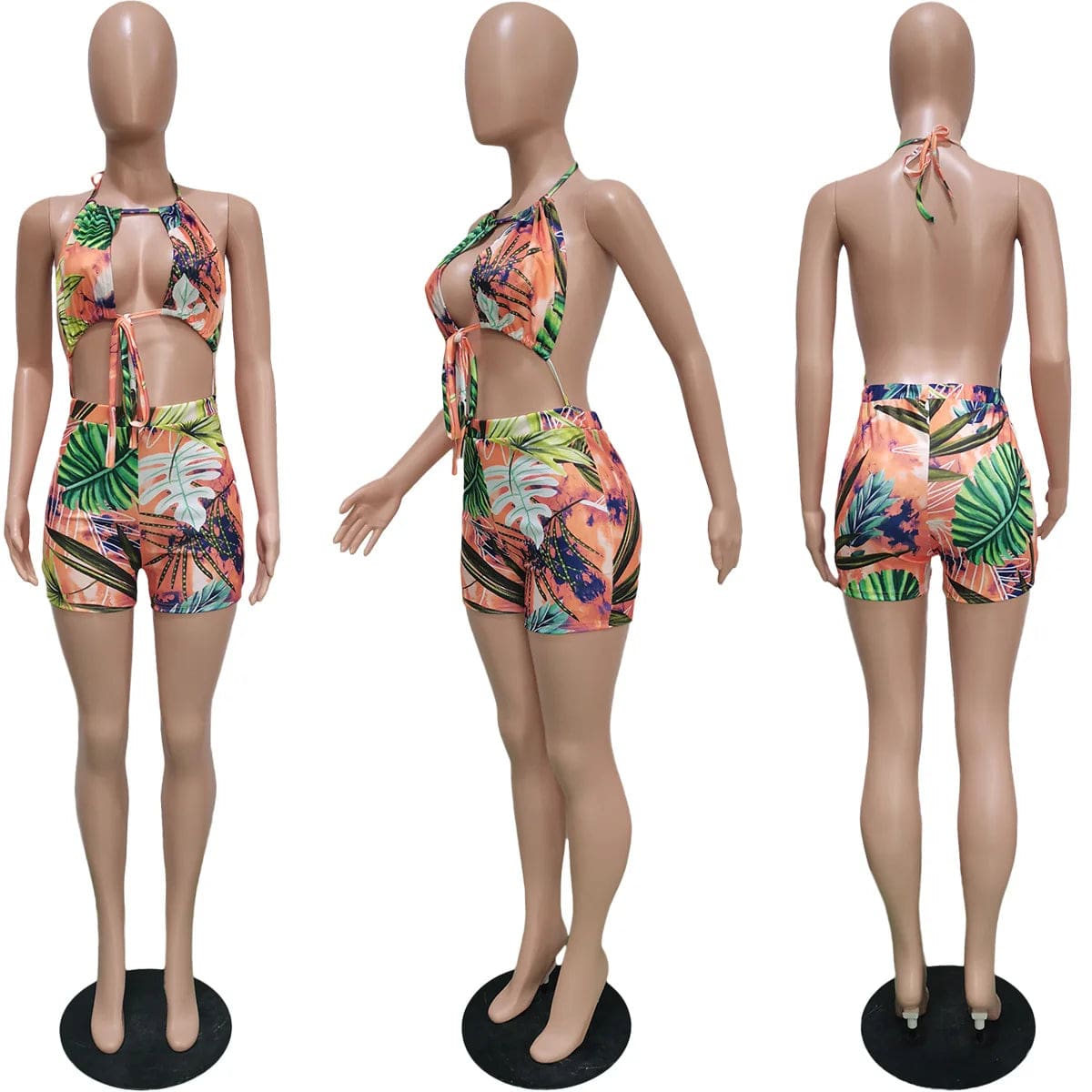 Backless Bra One Piece Jumpsuit Boho Sublimation Beach Romper Floral Print Beach Wear Tie Dye Rompers Women Jumpsuit 2022