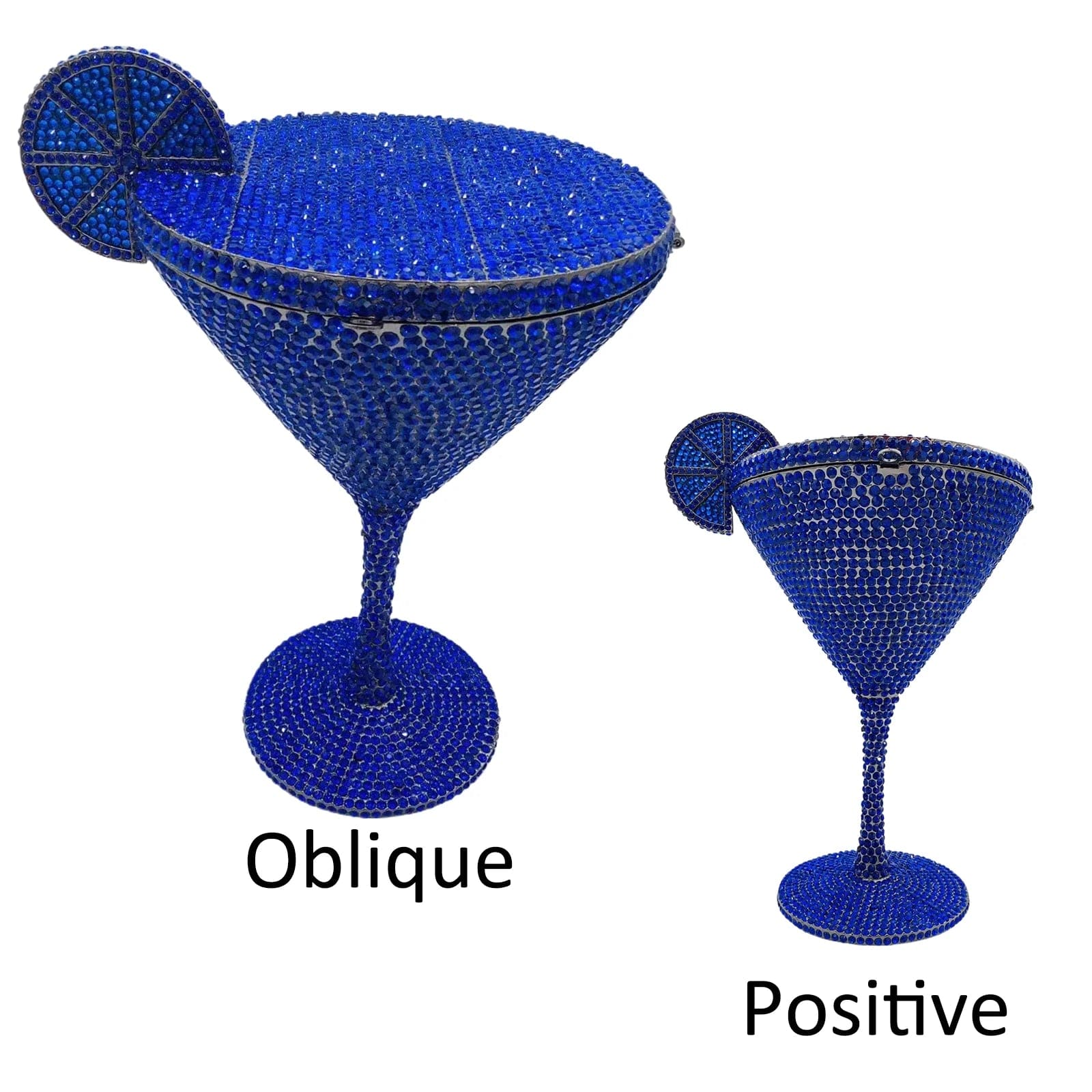 Blue New Luxury Diamond Encrusted Crystal Rhinestone Evening Cocktail Goblet Martini Glass Dinner Lady Purse Fashion Women Clutch Bag