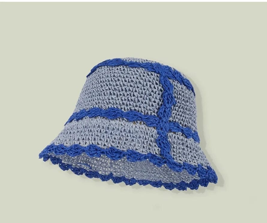 blue Ready to ship 2024 summer boutique beachwear women's ladies fashion bucket hat