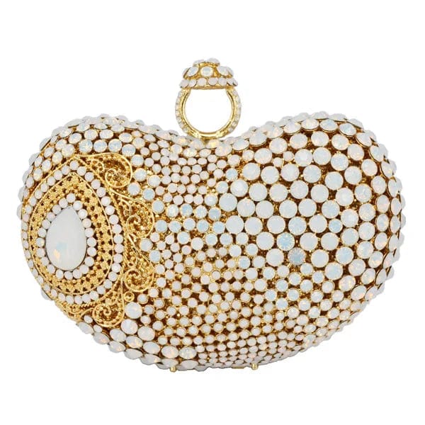 clutch Newest finger ring Gold Metal Clutch Bag Wemen Wedding White Party Prom Evening Bag water drop Pattern banquet Handbag SC428