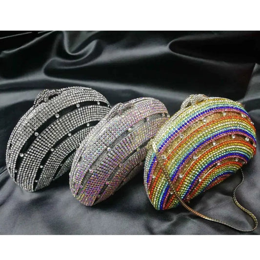 clutch Shell Designer rainbow Crystal Evening Bags Party Purse Wedding Clutch Bags Female Handbags SC989