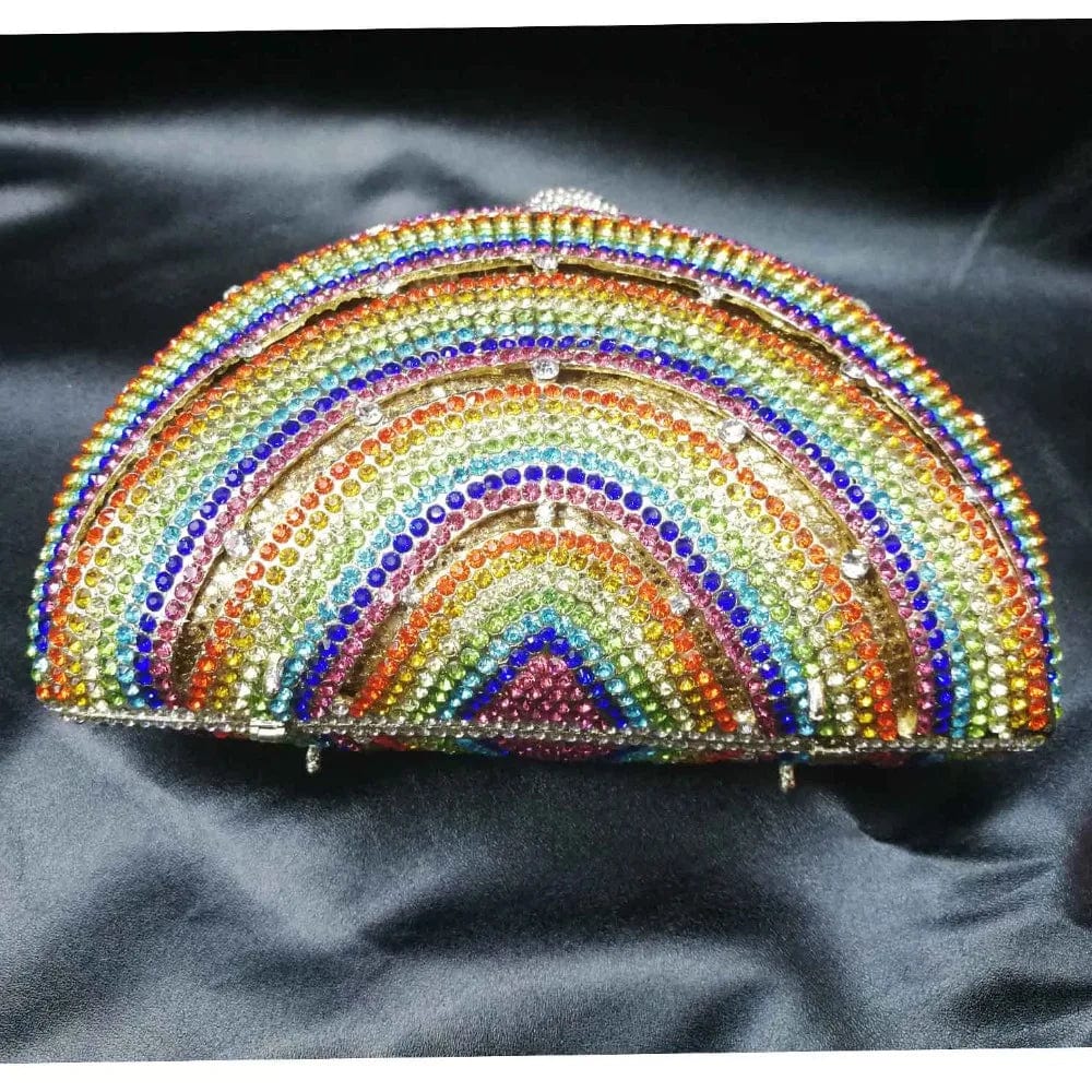 clutch Shell Designer rainbow Crystal Evening Bags Party Purse Wedding Clutch Bags Female Handbags SC989