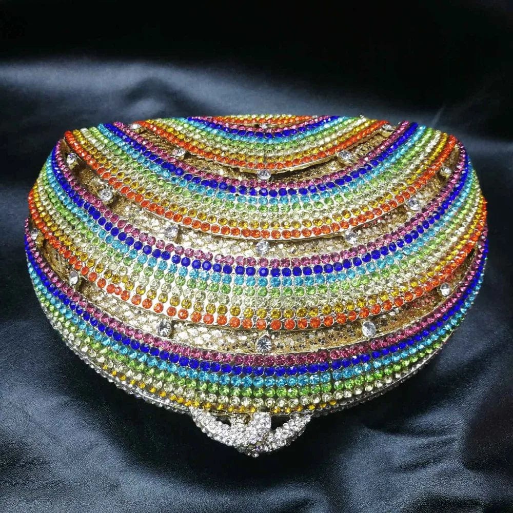 clutch Shell Designer rainbow Crystal Evening Bags Party Purse Wedding Clutch Bags Female Handbags SC989