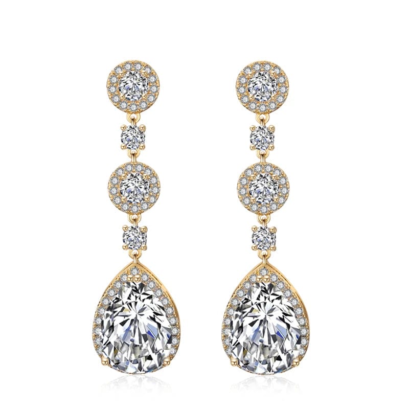 EP2008 Gold RAKOL EP2218 Latest Design Of Cubic Zirconia Earrings Wholesale Women's Silver Bridal Diamond Earrings EP2218