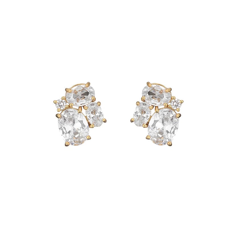 FASHION / EP5446 gold RAKOL EP5446 exquisite custom zirconia earrings fashion shining dating jewelry 925 silver 18k gold plated stud earrings