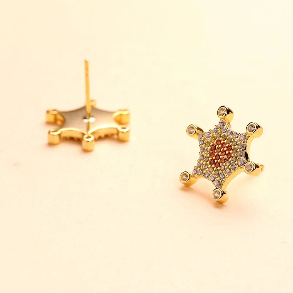 Geometry / Golden color High Quality Ladies Accessories Fashion Gold Plated Statement Stud Earring Jewelry Young And lovely Earrings