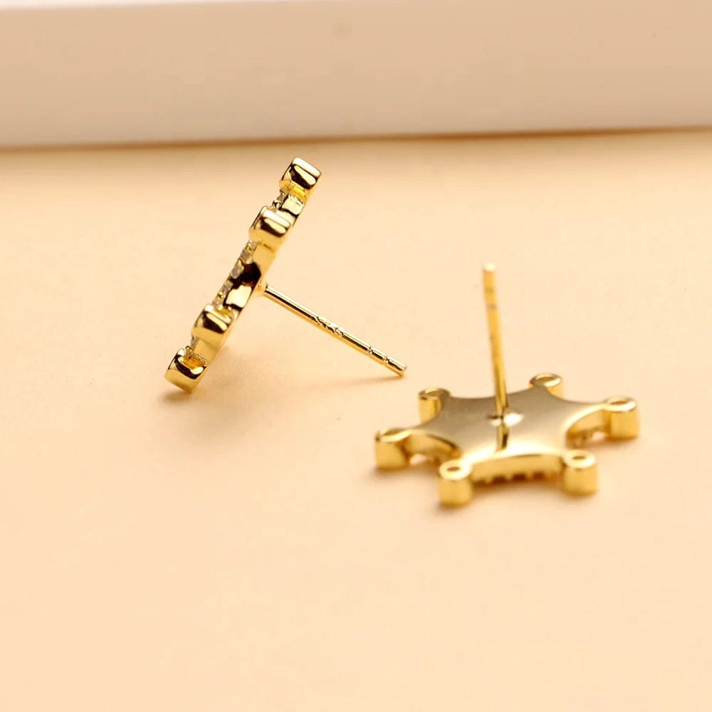 Geometry / Golden color High Quality Ladies Accessories Fashion Gold Plated Statement Stud Earring Jewelry Young And lovely Earrings