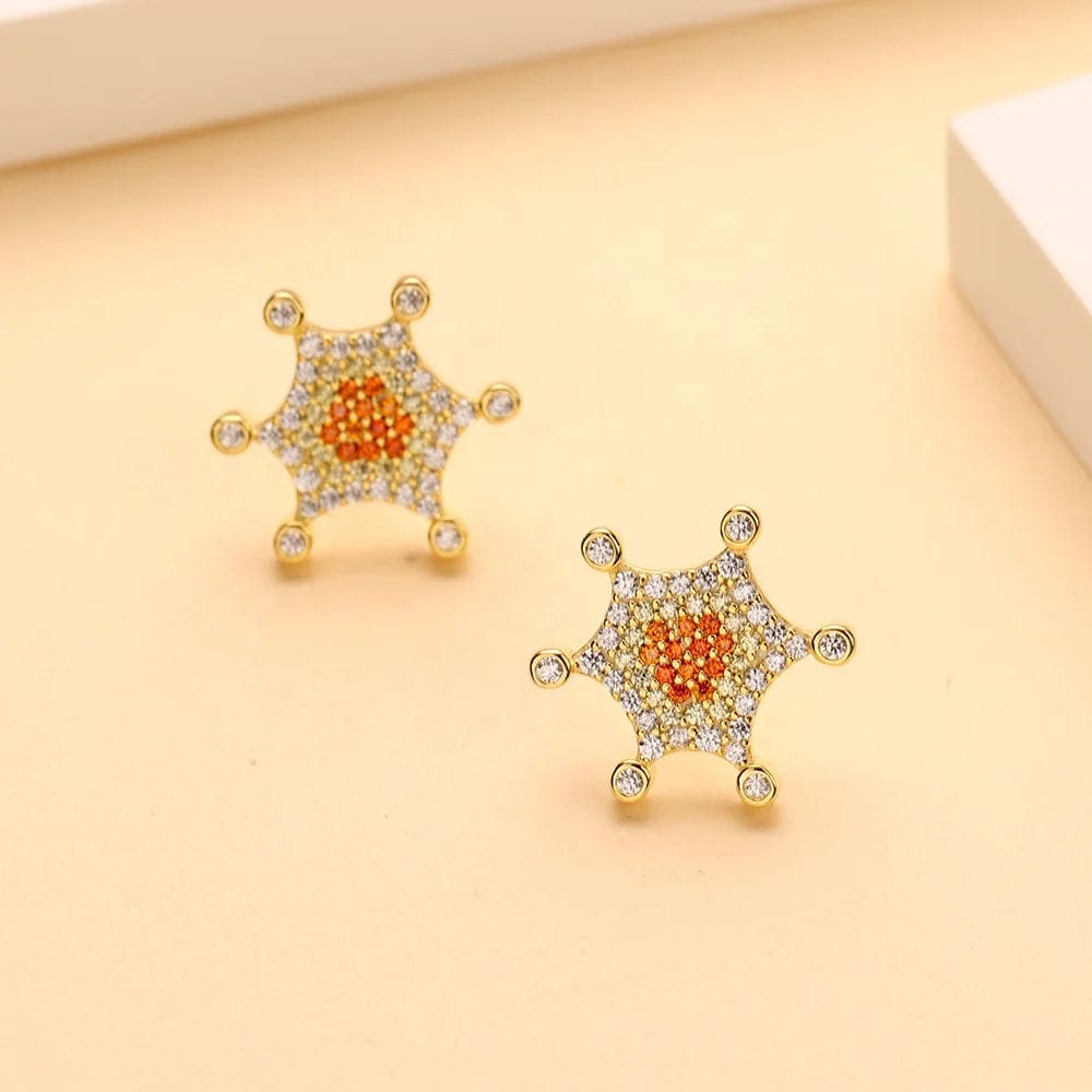 Geometry / Golden color High Quality Ladies Accessories Fashion Gold Plated Statement Stud Earring Jewelry Young And lovely Earrings