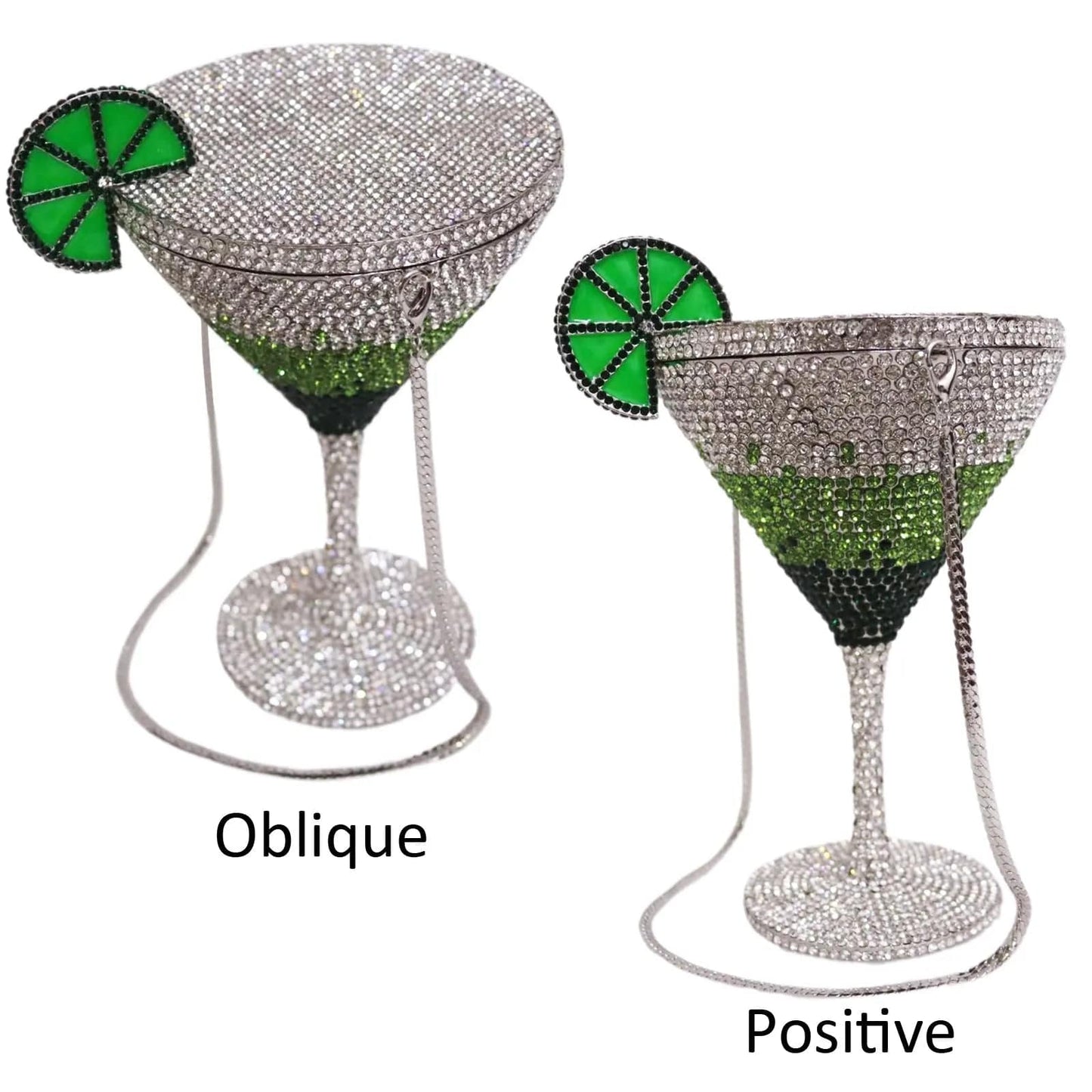 kiwi green New Luxury Diamond Encrusted Crystal Rhinestone Evening Cocktail Goblet Martini Glass Dinner Lady Purse Fashion Women Clutch Bag