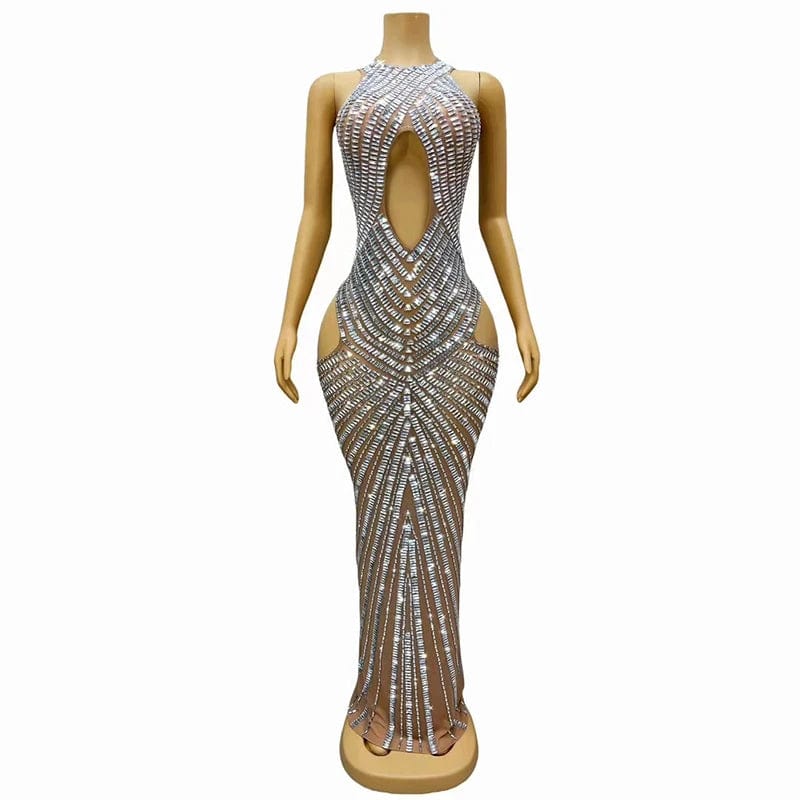 L / Nude Novance Y4150 Evening Dress For Elegant Woman rhinestones womens clothing Birthday Night Club Sexy Girls Party Wear Dress