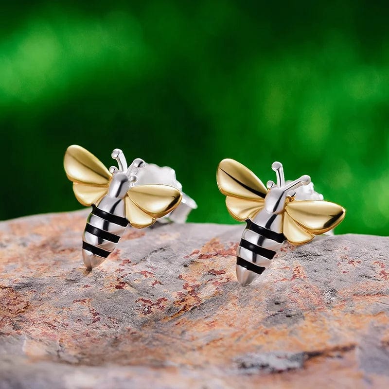 LFJA0073 Fashion Jewelry 18K Gold Plated 925 Sterling silver Lovely Honey Bee Stud Earrings Original Design For Women