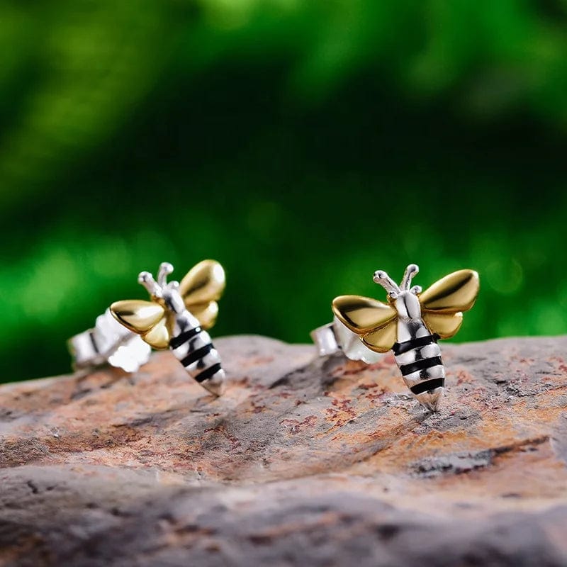 LFJA0073 Fashion Jewelry 18K Gold Plated 925 Sterling silver Lovely Honey Bee Stud Earrings Original Design For Women