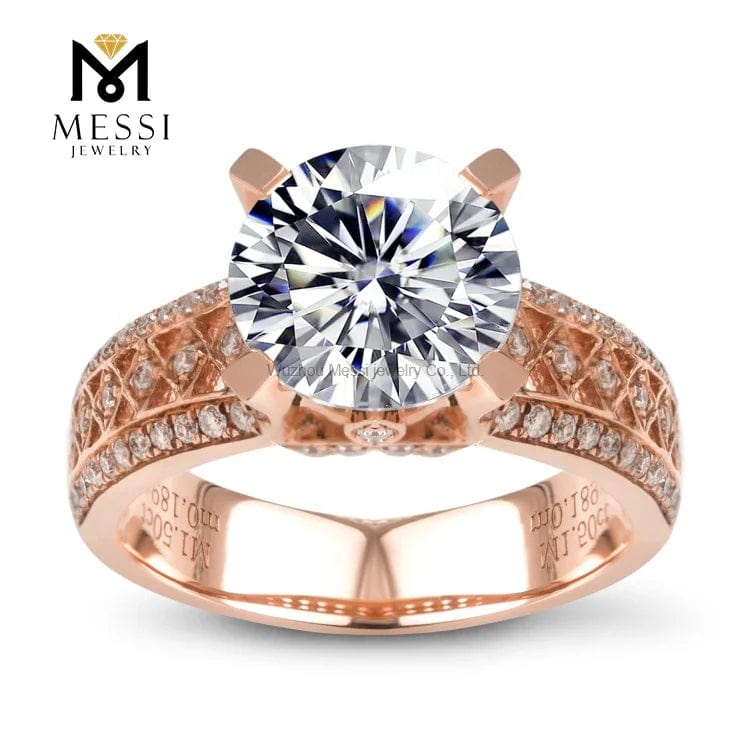 Messi Jewelry 18k rose gold moissanite diamond ring jewelry gift for mother