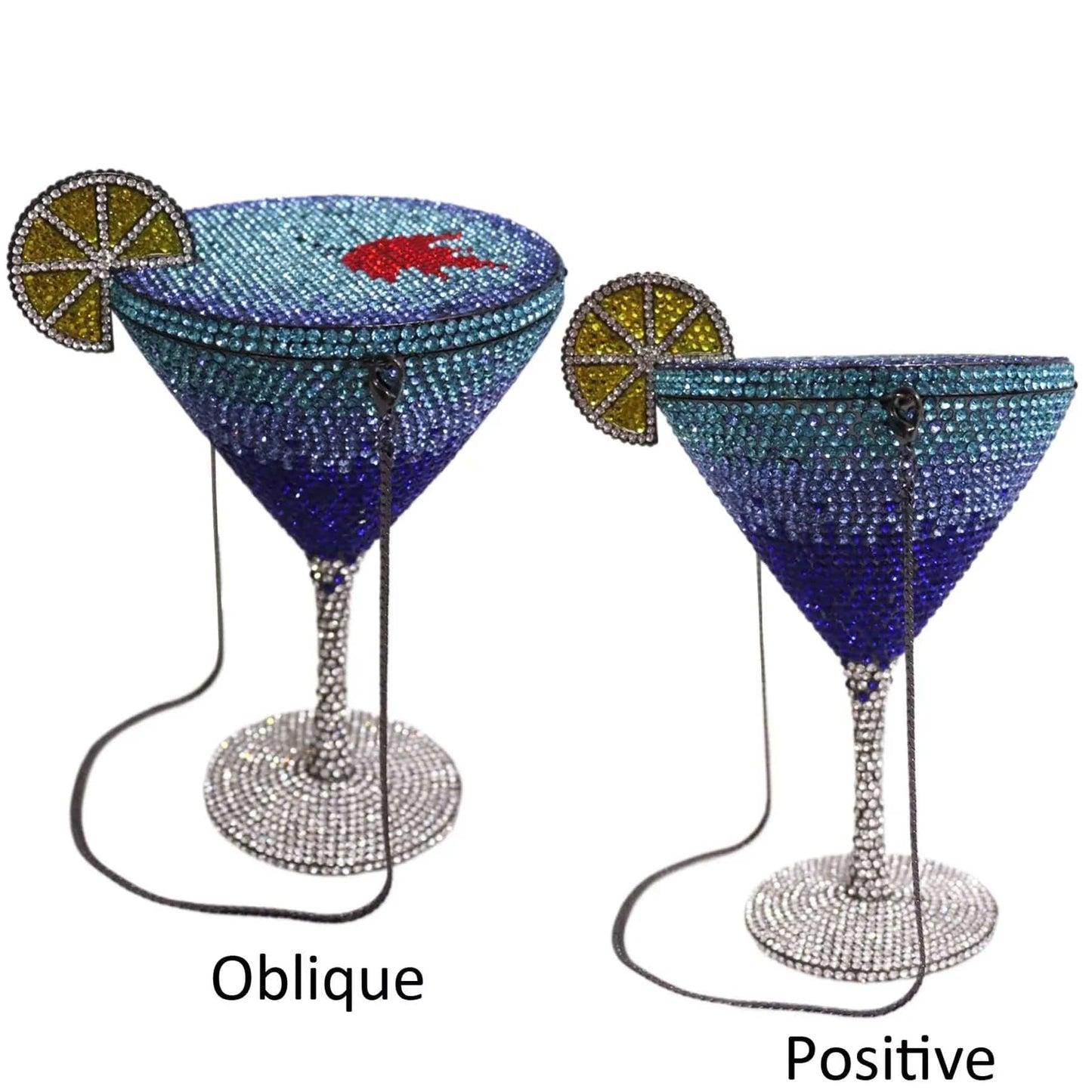 New Luxury Diamond Encrusted Crystal Rhinestone Evening Cocktail Goblet Martini Glass Dinner Lady Purse Fashion Women Clutch Bag