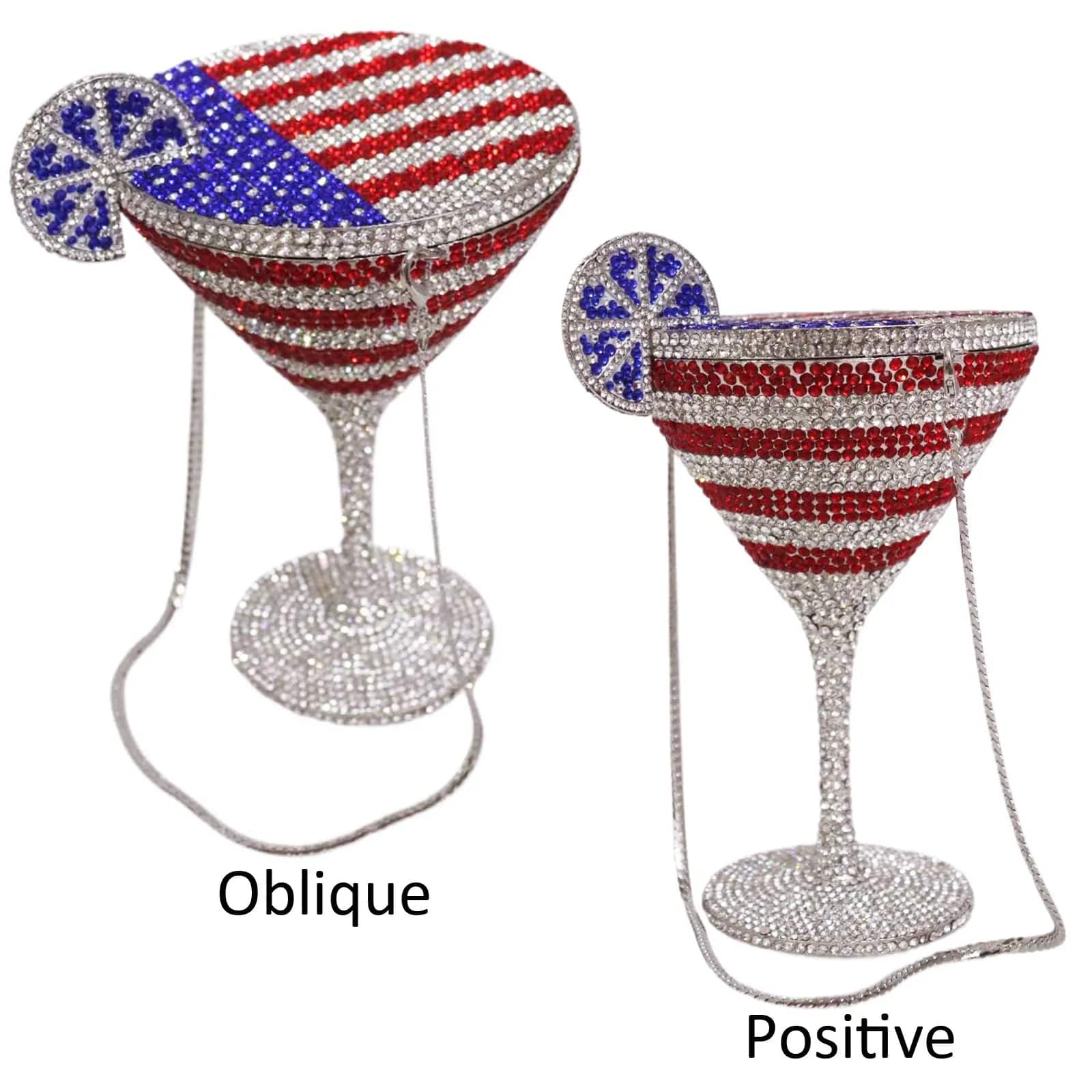 New Luxury Diamond Encrusted Crystal Rhinestone Evening Cocktail Goblet Martini Glass Dinner Lady Purse Fashion Women Clutch Bag