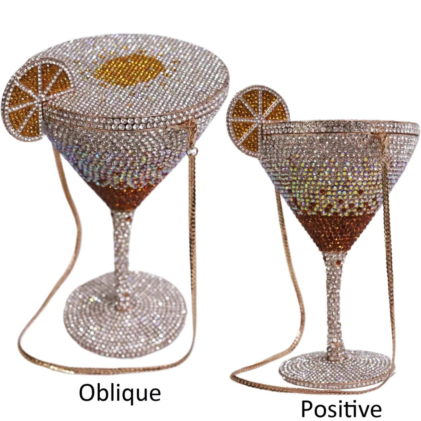 New Luxury Diamond Encrusted Crystal Rhinestone Evening Cocktail Goblet Martini Glass Dinner Lady Purse Fashion Women Clutch Bag