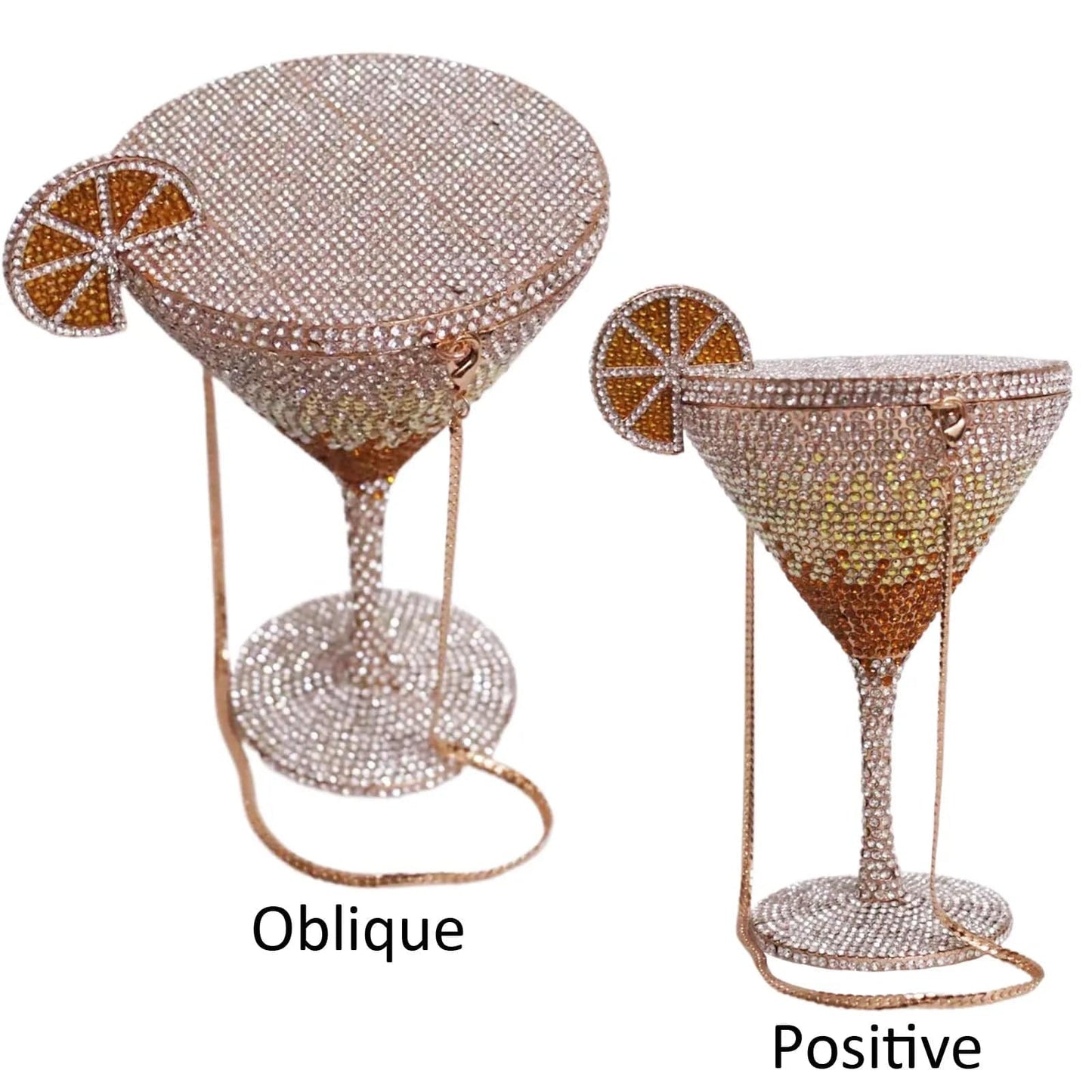 New Luxury Diamond Encrusted Crystal Rhinestone Evening Cocktail Goblet Martini Glass Dinner Lady Purse Fashion Women Clutch Bag