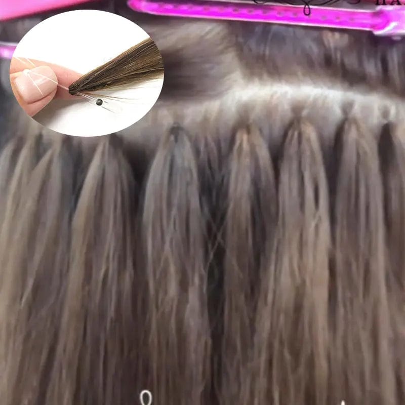 New trend  double drawn human hair extension 100% unprocessed Russian virgin invisible H feather hair with cuticle aligned