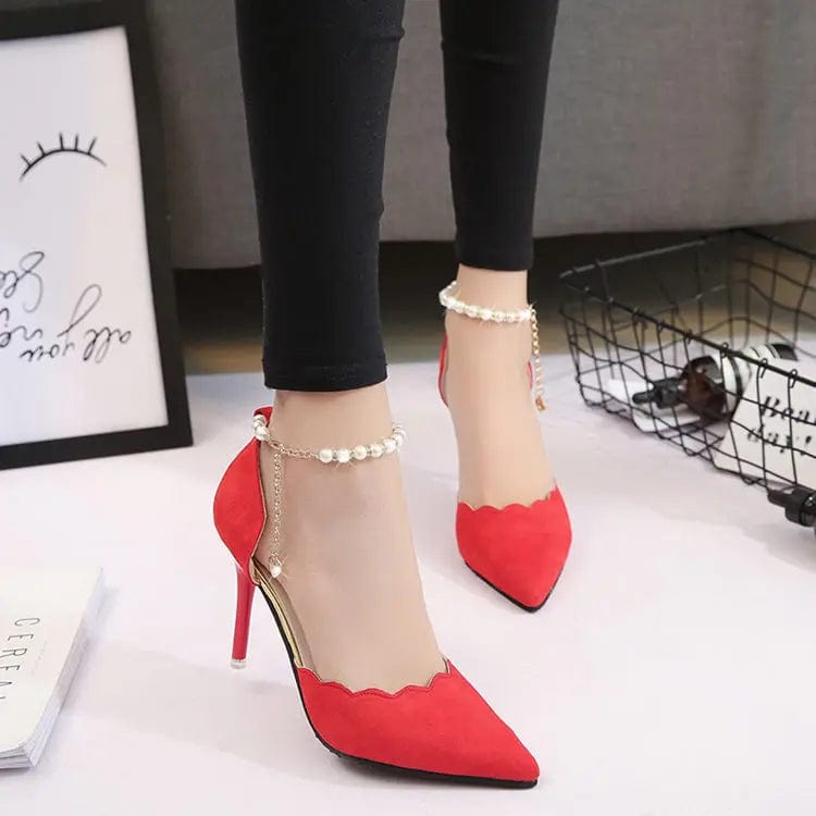 New WomenHigh heels pointed Shoes Woman Sexy High Heels a word buckle shallow mouth Female mature sexy women shoes