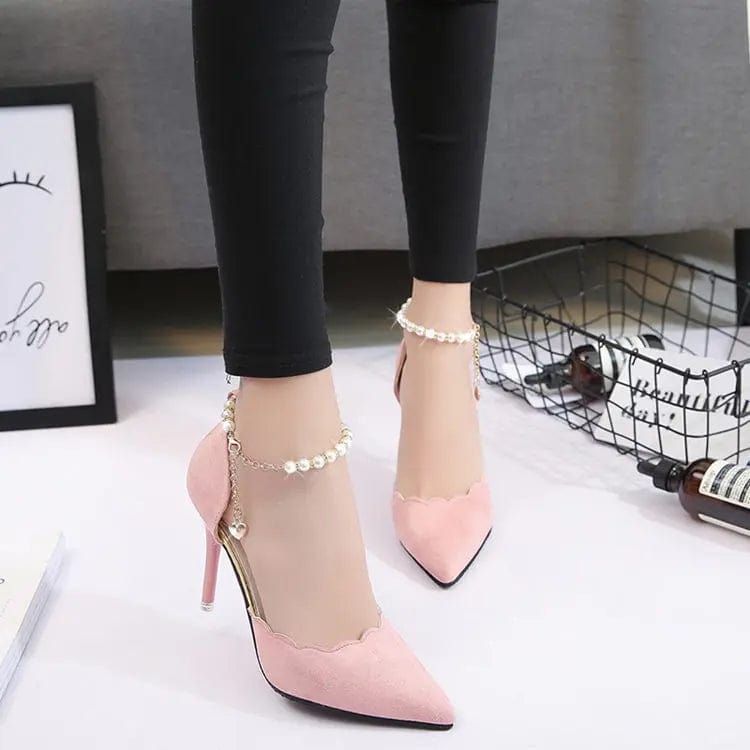 New WomenHigh heels pointed Shoes Woman Sexy High Heels a word buckle shallow mouth Female mature sexy women shoes