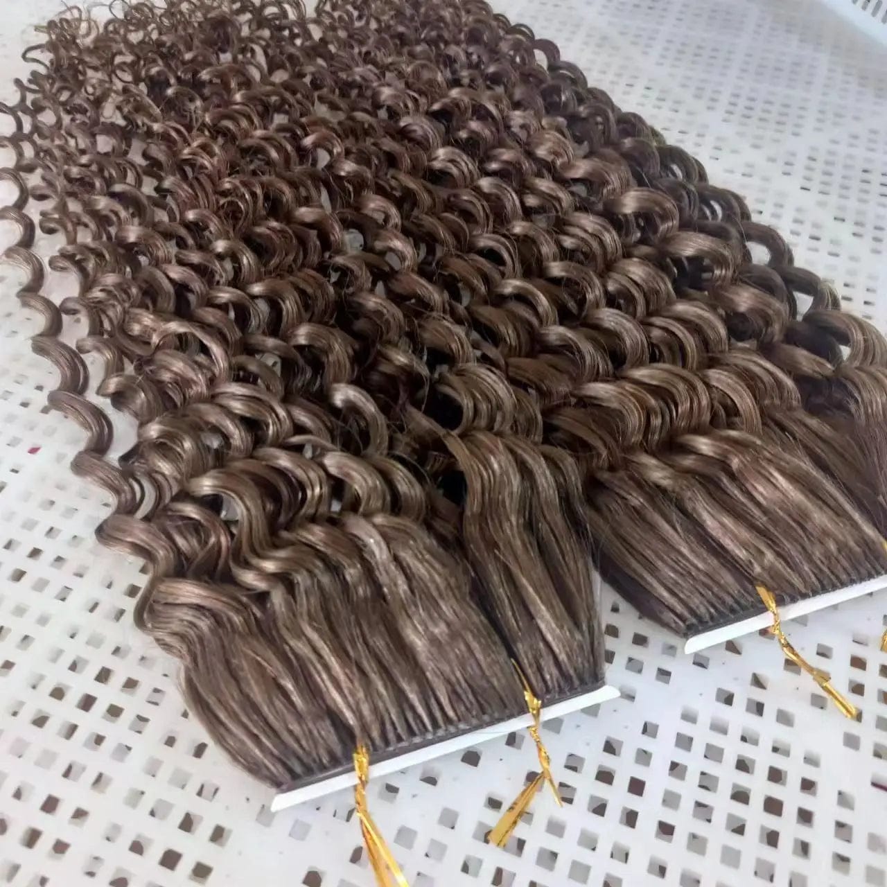 New100% Chinese/russian virgin cuticle human hair most invisible feather weft hair extensions hair vendors with nano micro bead